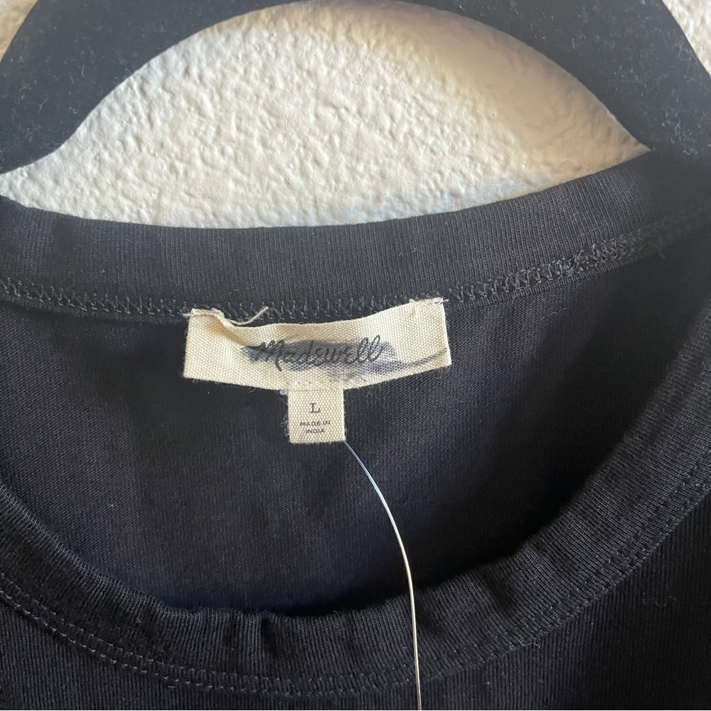 NWT Madewell Black The Perfect Crewneck Tee in Allday Jersey Large - Picture 5 of 8
